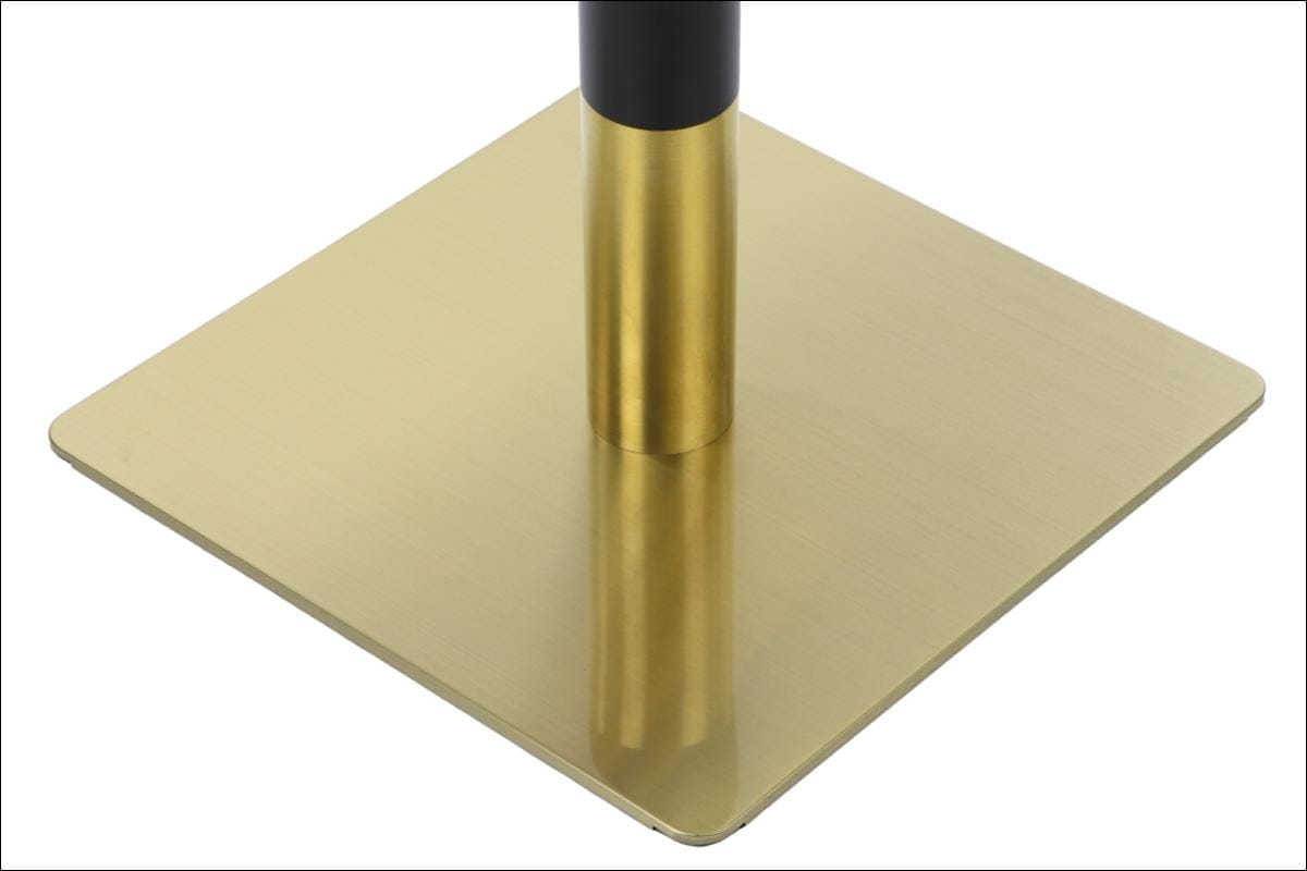 Stół na jednej nodze 70x70 czarny złoty glamour Wysokość mebla 76 cm
