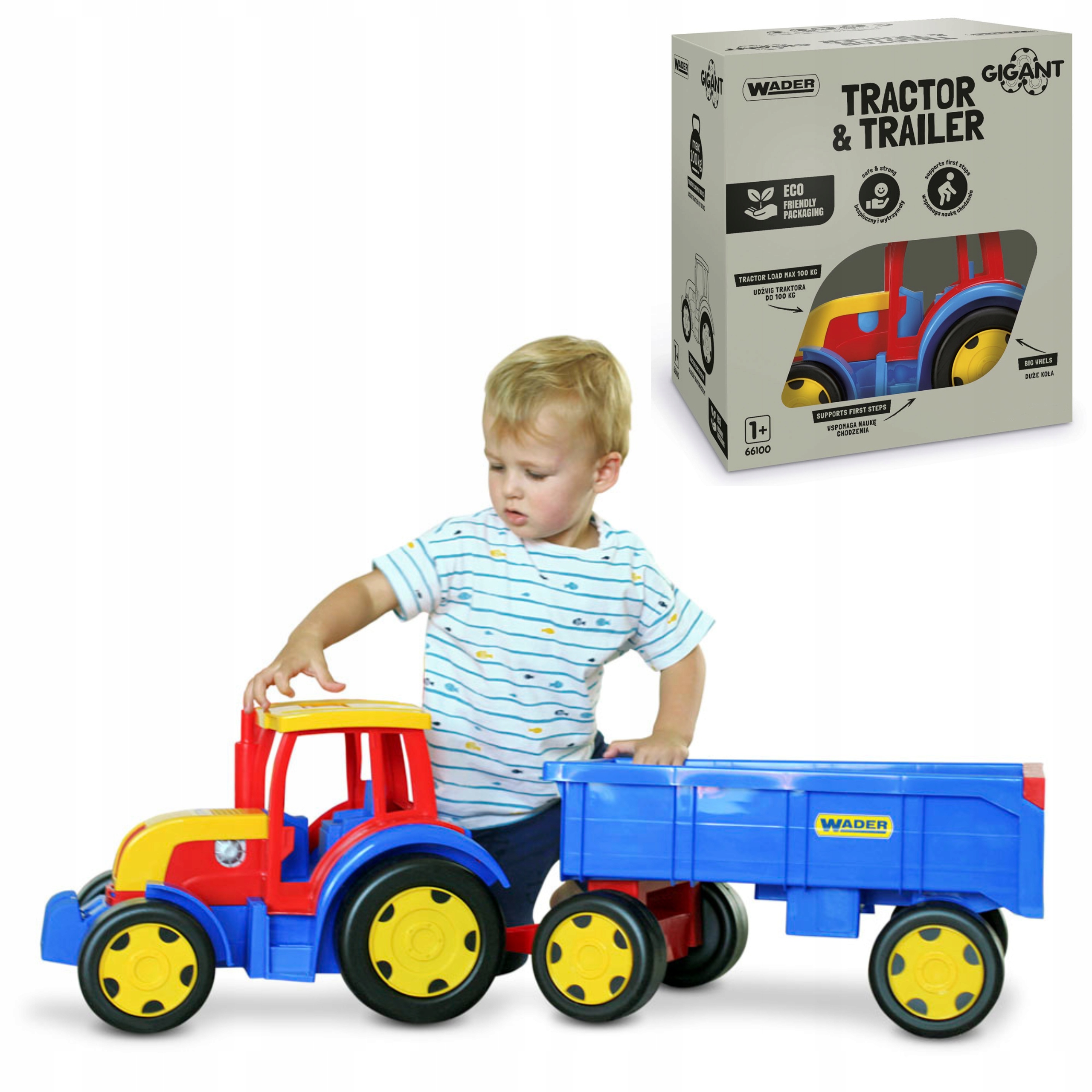

Gigant Traktor Z Przyczepą Na Roczek 102cm