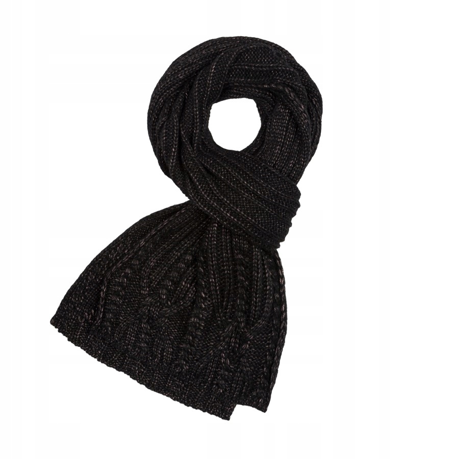 

Długi wełniany czarny szalik na zimę