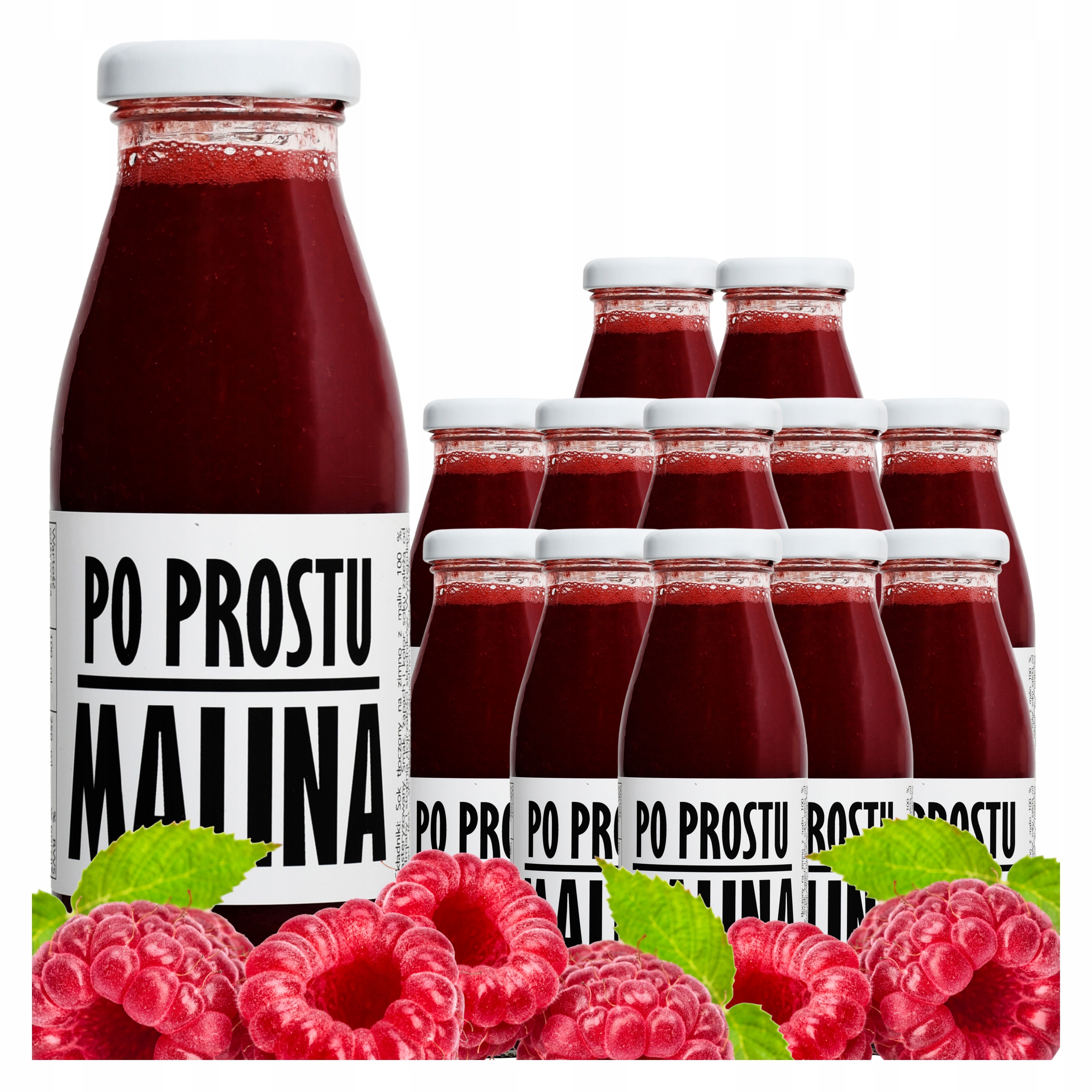 Sok Tłoczony Malinowy 100% Naturalny z Malin Nfc Bez Dodatku Cukru 12x250ml