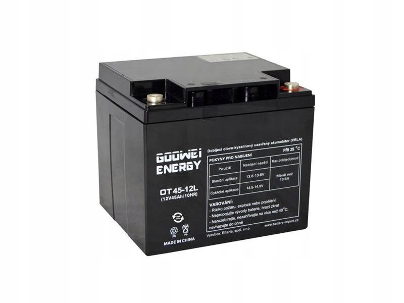Trakční olověný akumulátor 12V 45Ah Goowei Energy OTL45-12 Deep Cycle