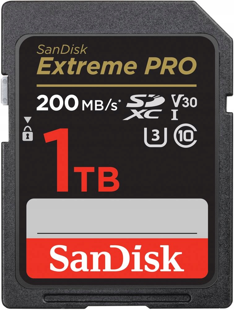 KARTA SANDISK EXTREME PRO SDXC 1TB 200/140 MB/s U3, filmy 4K UHD 1000 GB