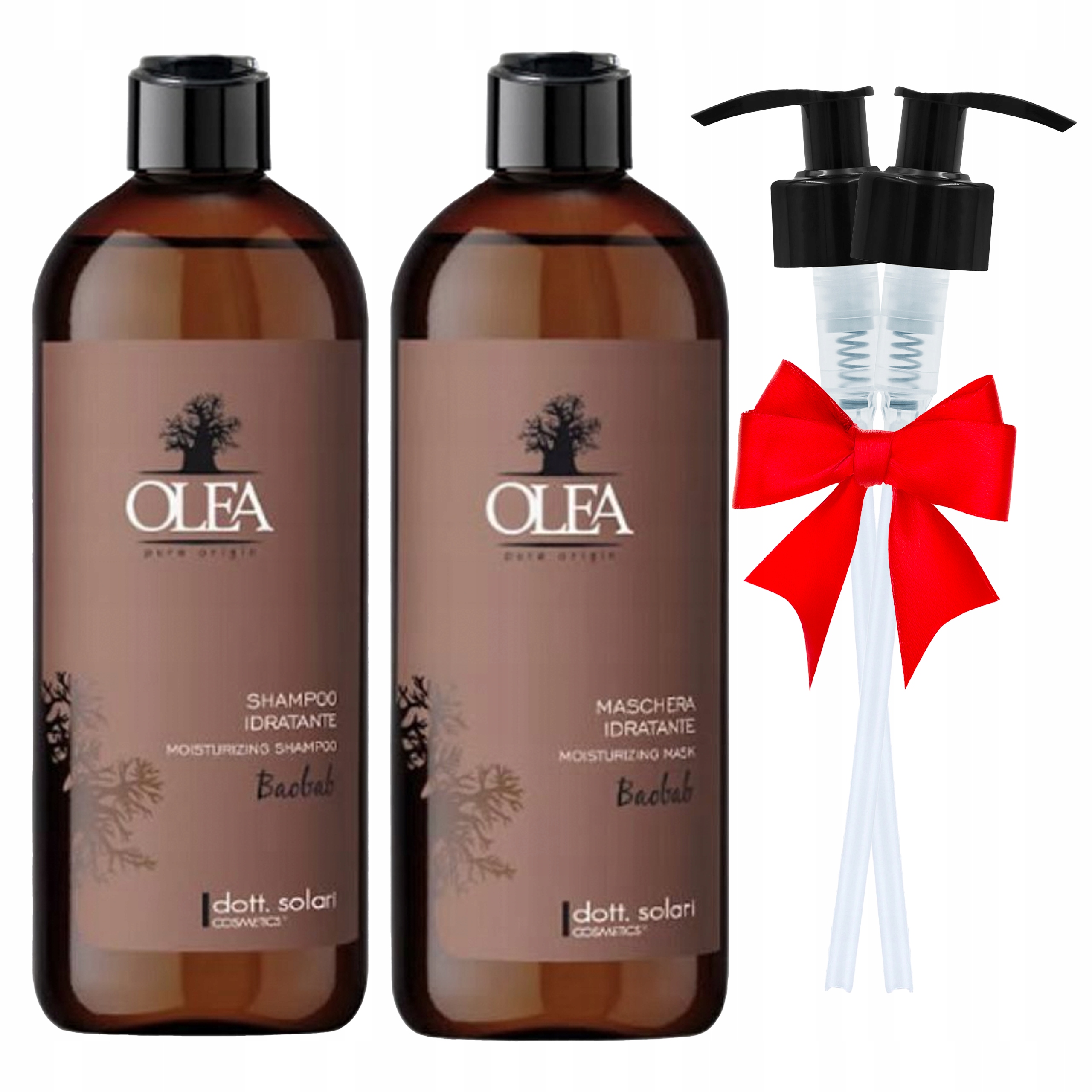 Olea Šampon A Maska S Baobabem A Lněným Olejem 2 x 1000 ML Pumpičky Bonus