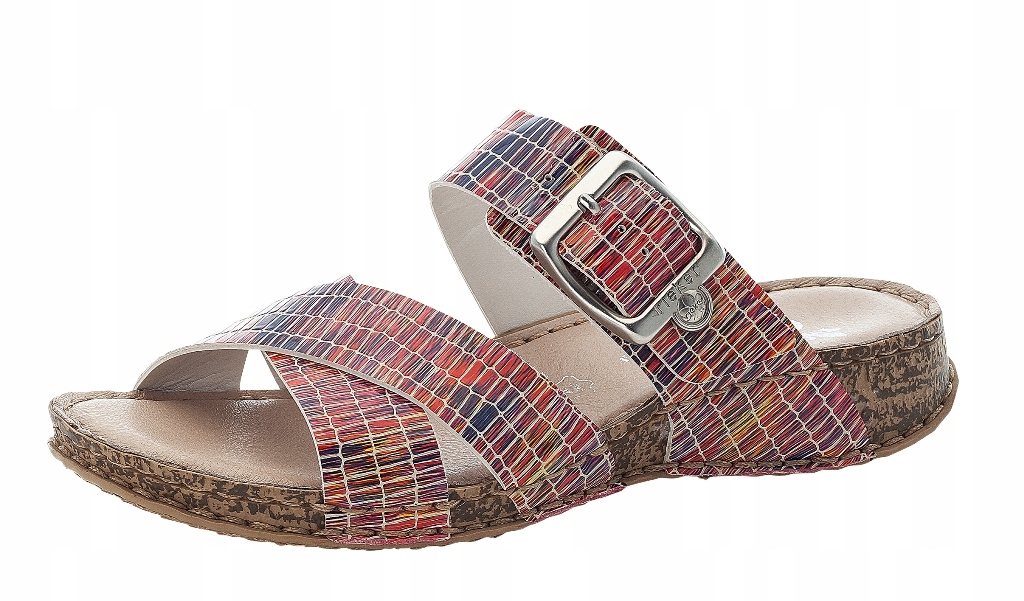 

Rieker 61198-90 38 kolorowe klapki z regulacją