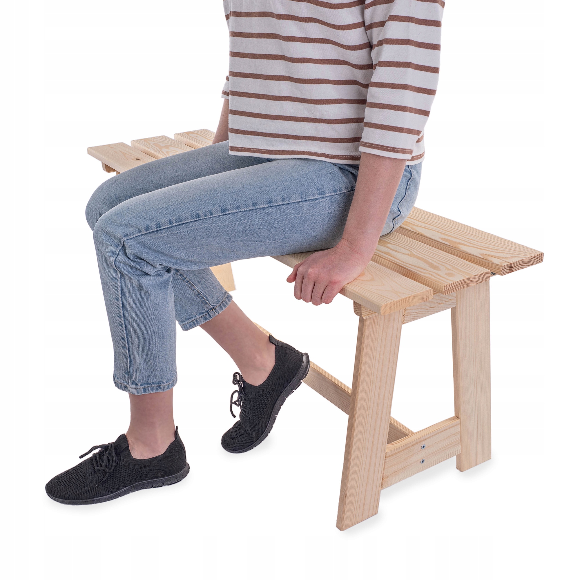 ŁAWKA OGRODOWA DREWNIANA PARKOWA BEZ OPARCIA 119 CM ŁAWECZKA TARAS SOLIDNA Producent Kadax