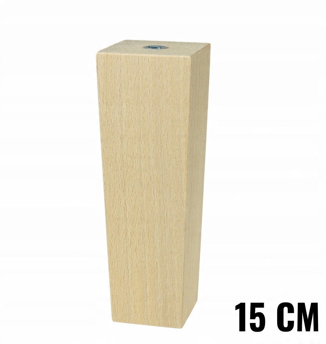 

1x Nóżka noga bukowa, kwadrat trapez 15 cm