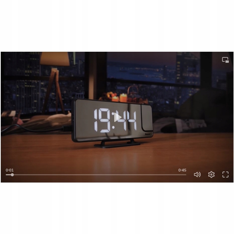 Budzik Zegar Cyfrowy Zegarek Projektor LED Lustro Kod producenta 19576