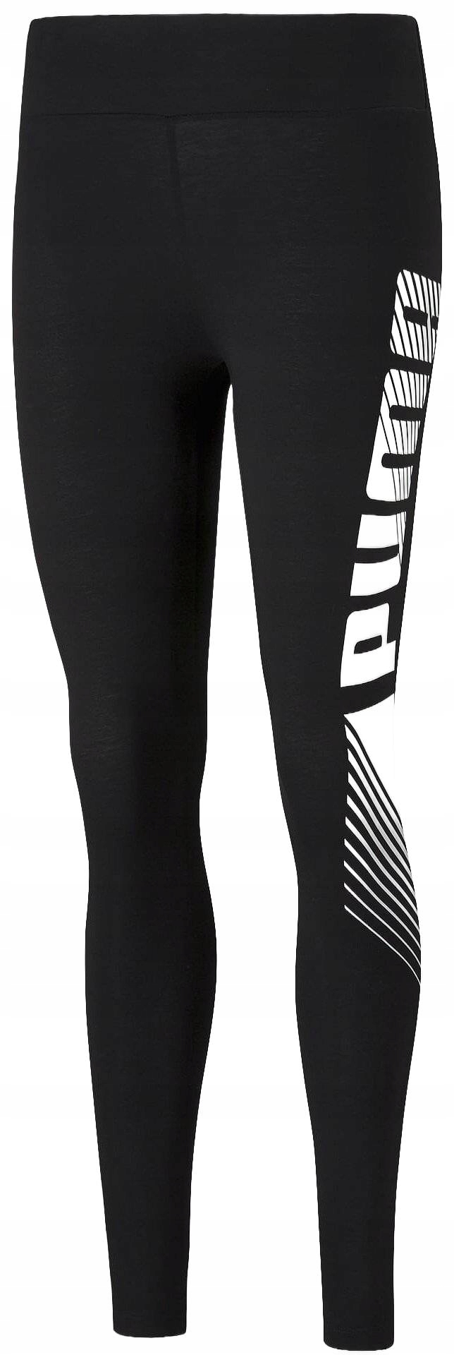 Legginsy damskie Puma Ess Graphic r.S Czarne Dopasowane Treningowe Getry