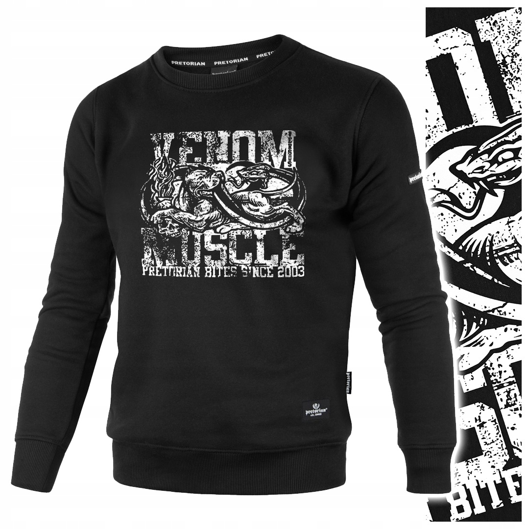 Pánská mikina klasická Pretorian pes had lebka Venom vs Muscle černá XXL