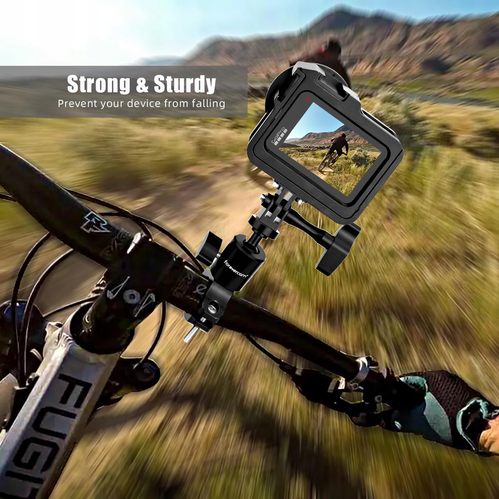 Uchwyt Rowerowy 360 Do Kamery GoPro Na Kierownicę Motocykl Moto FOREVERCAM — miniatura 6