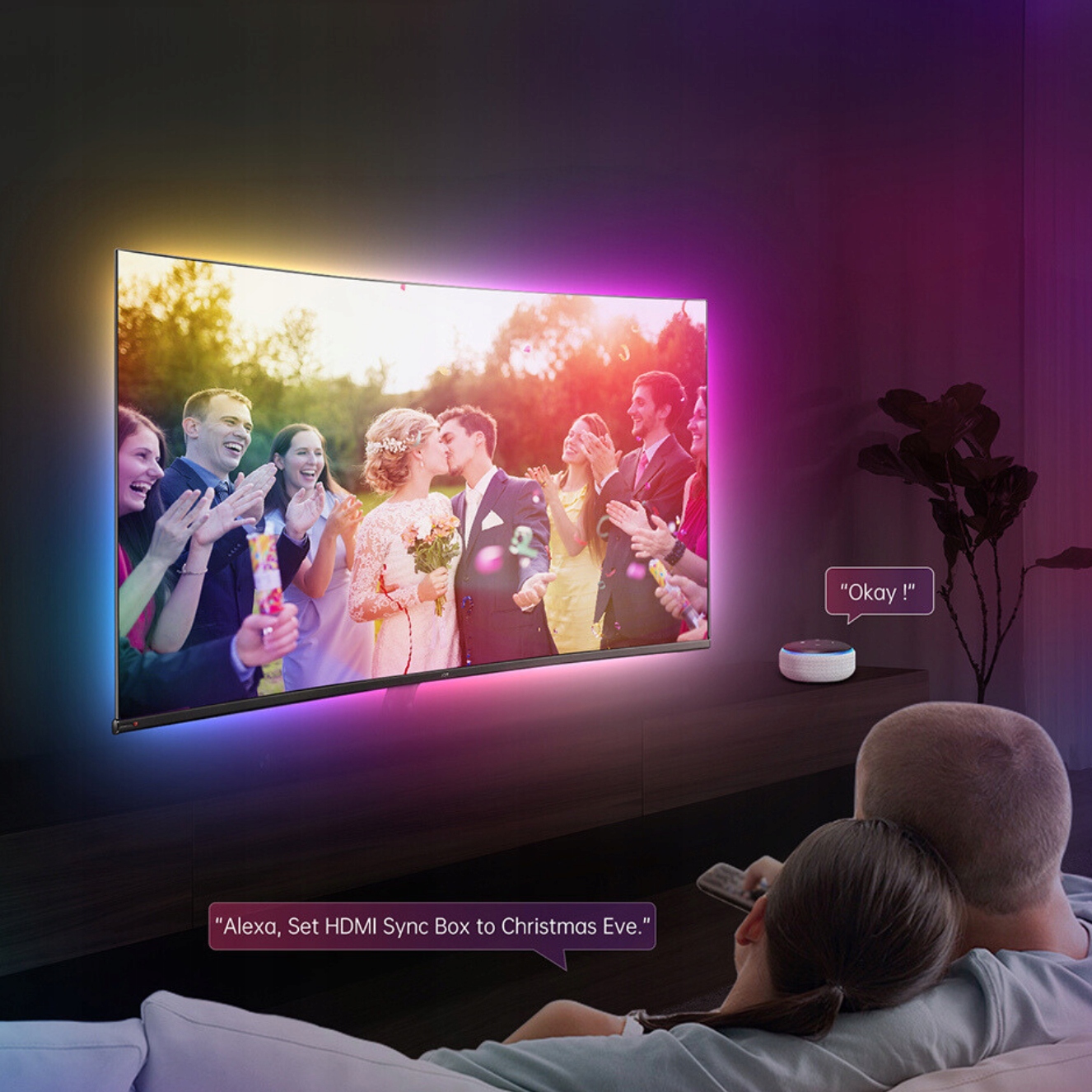 Taśma podświetlająca LED RGB Ambilight oświetlenie do TV 3,8m 55-65'' Marka Inna