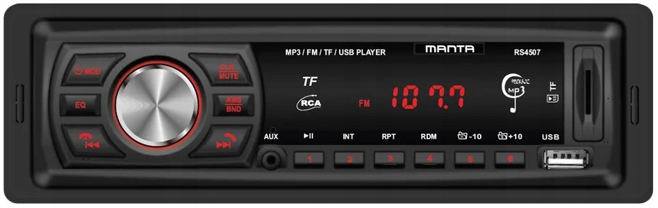 RADIOODTWARZACZ RADIO SAMOCHODOWE BLUETOOTH 1 DIN USB AUX SD MANTA MIKROFON Marka Manta