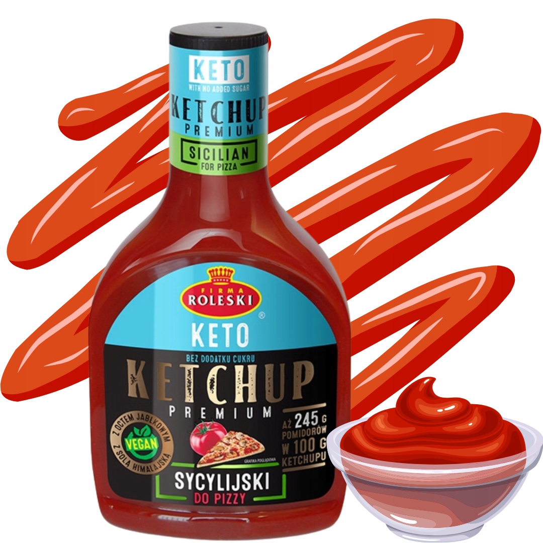 Sycylijski ketchup keto Roleski 425g ketchup bez cukru premium do pizzy
