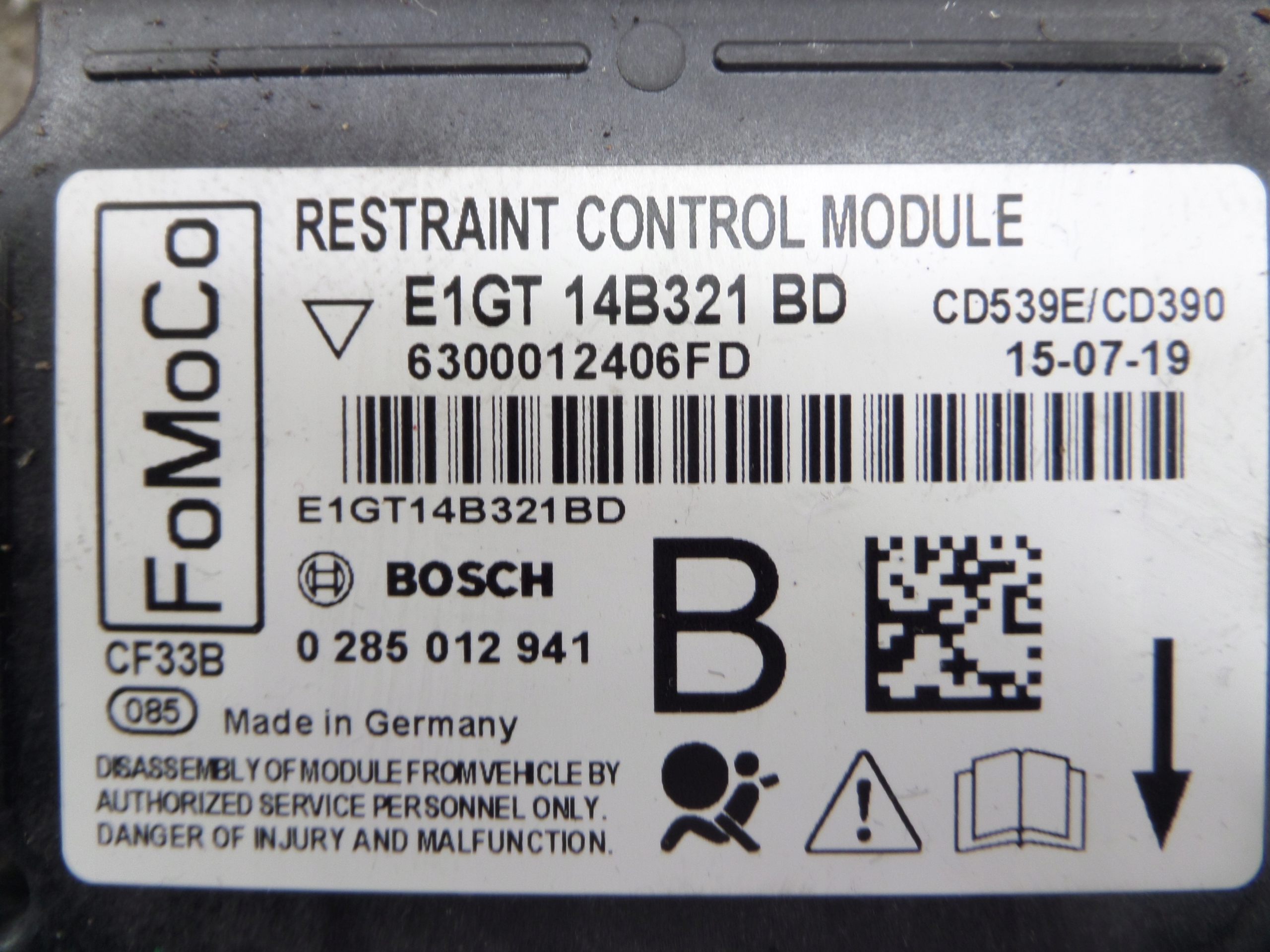 FORD S-MAX MK2 Module SENSOR Airbag Airbag e1gt14b321bd