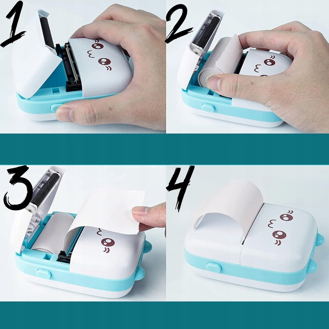 MINI DRUKARKA TERMICZNA DRUKUŚ ORYGINALNY DO ZDJĘĆ + 16 ROLEK + MARKERY Model DRUKUŚ PD