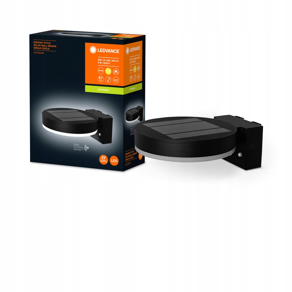 Zahradní Led nástěnné svítidlo Venkovní solární lampa Snímač 6W 3000K Ledvance