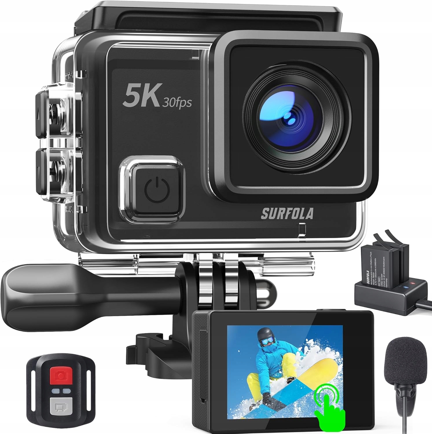 Sportovní Kamera Surfola SF430 5K Ultra 40MP Wifi 4K/60 Fps 40M Eis Dotykový