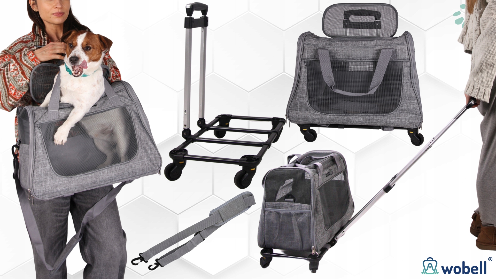 Levně Přepravka Wobell 52 cm x 28 cm x 35 cm šedý