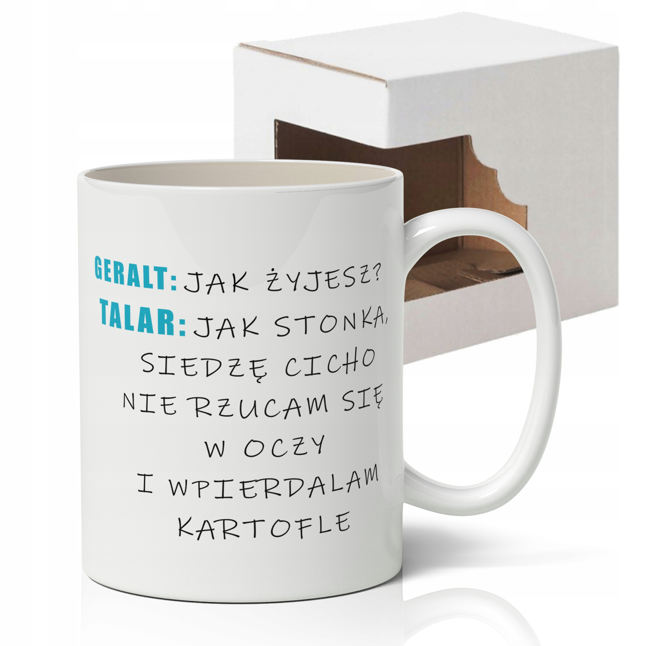 

Kubek Biały Śmieszny Cytat Wiedźmin wz 01