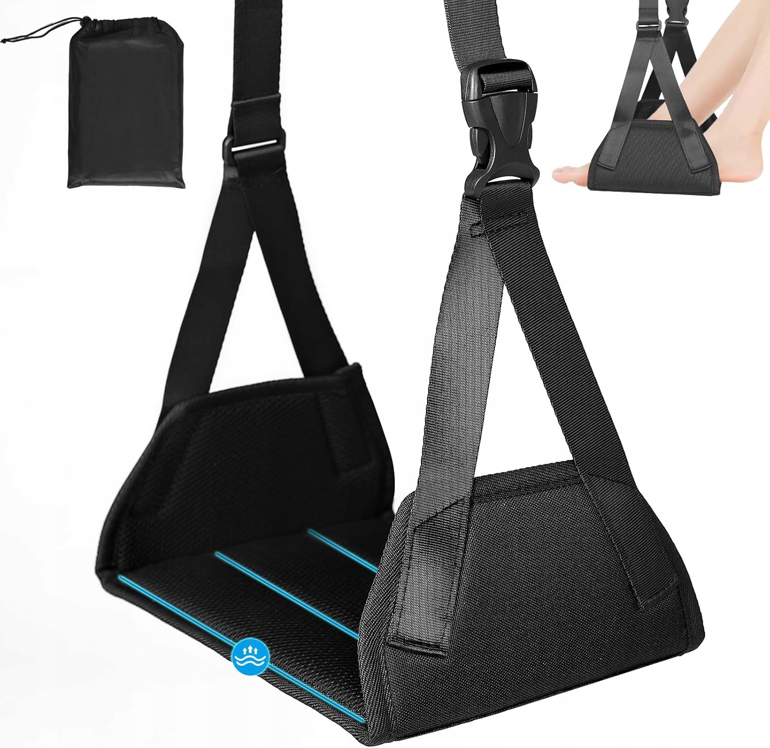 Opěrka nohou Do Letadla letadla, nastavitelná, ergonomická houpací síť