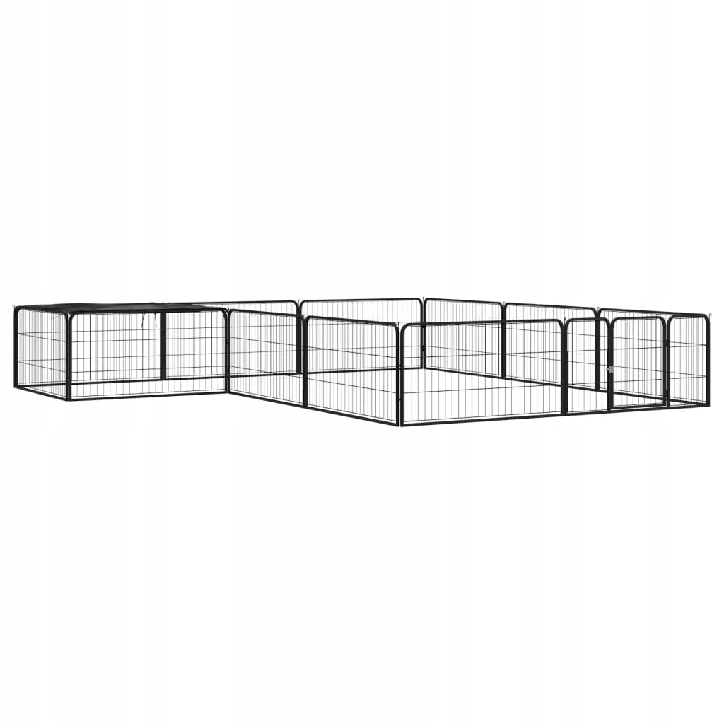 Levně Kotec pro psa z práškované oceli vidaXL 300 x 300 x 50 cm