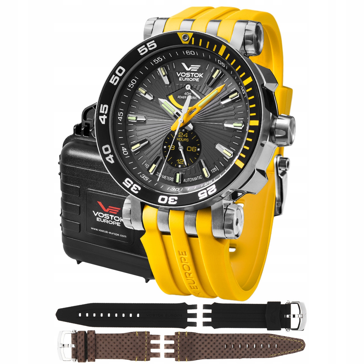 Pánské Hodinky Vostok Europe YN84-575A539SY se žlutým řemínkem