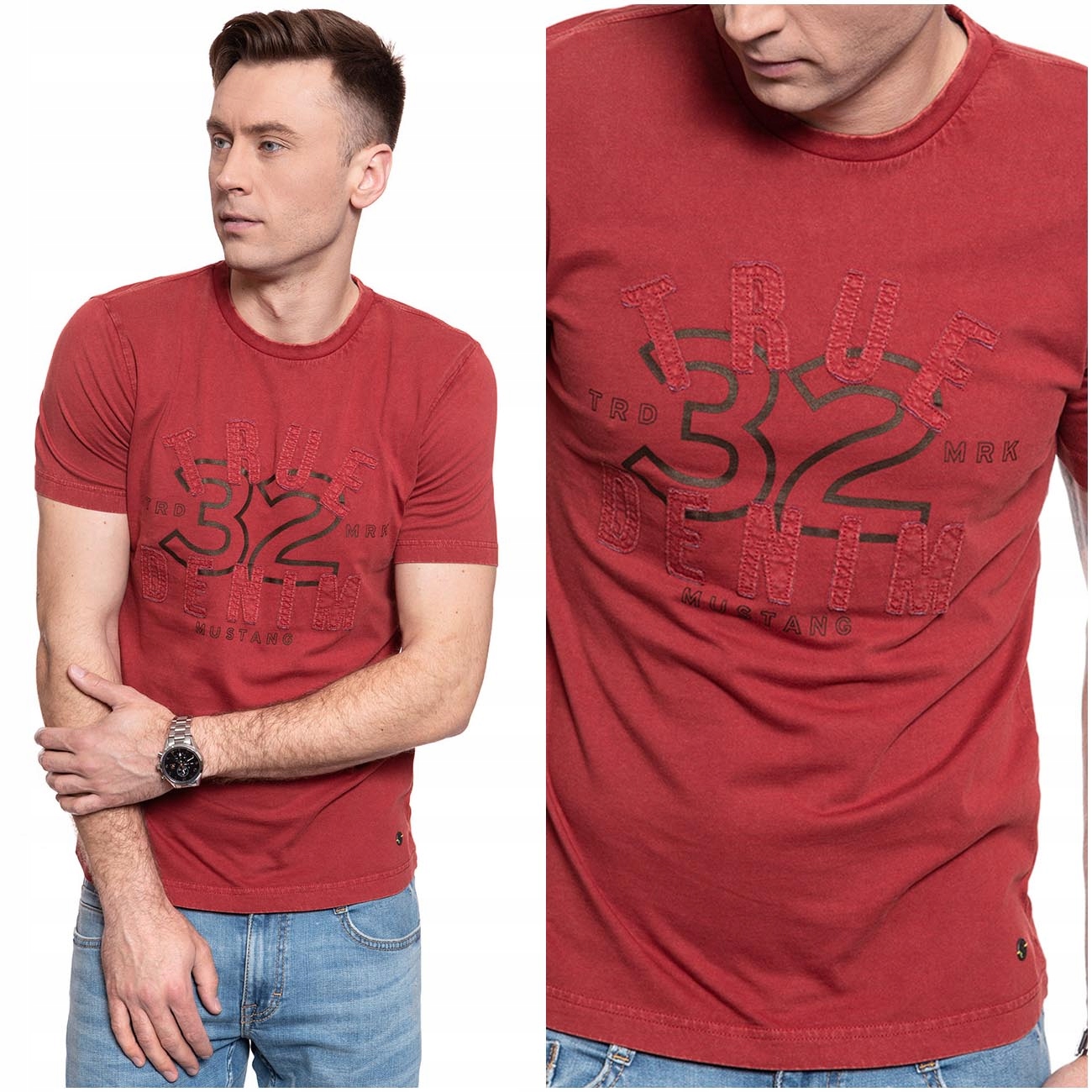 

Mustang Alex C Print Męska Koszulka T-shirt M