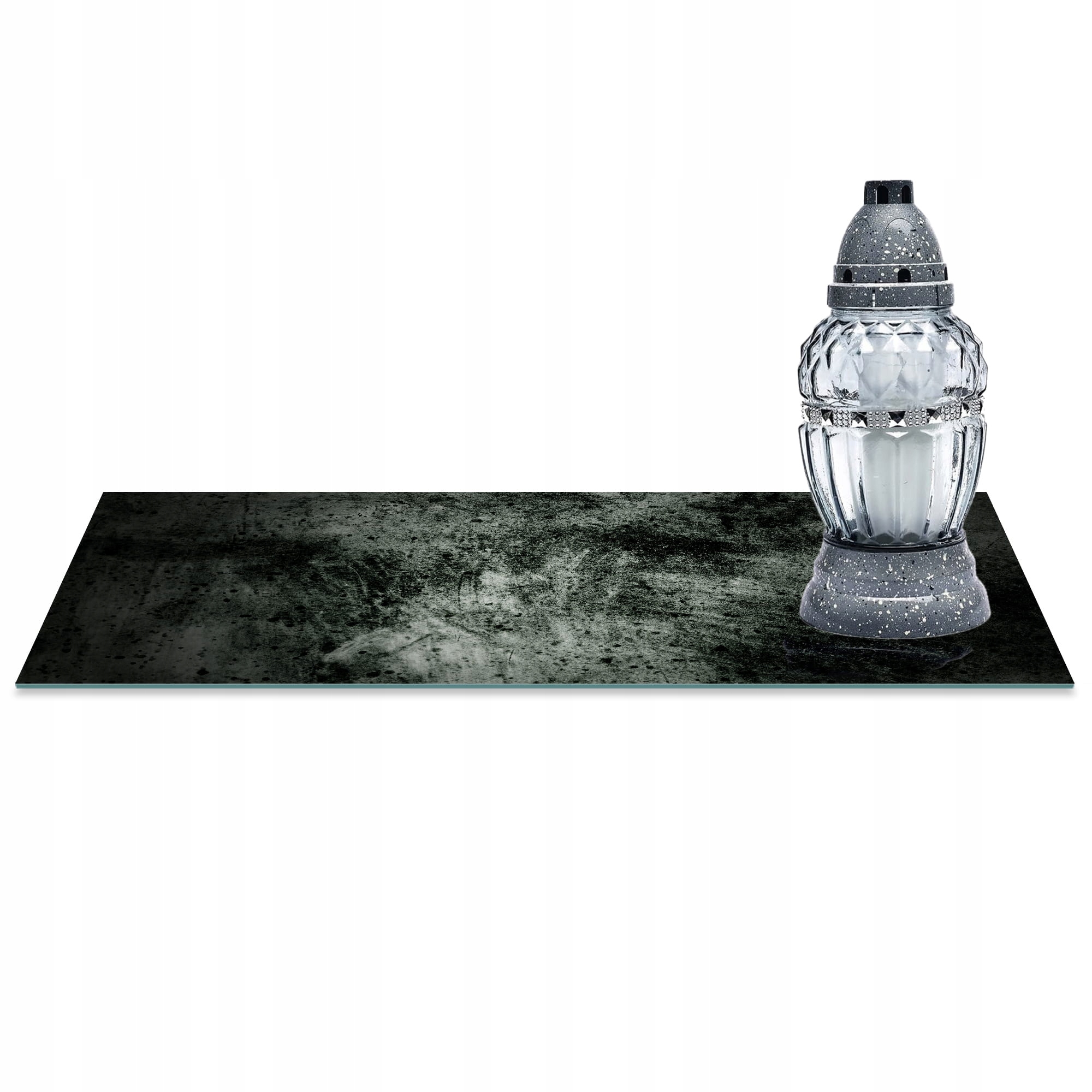 SZKLANA PODSTAWKA POD ZNICZE 60x30cm Beton 32d