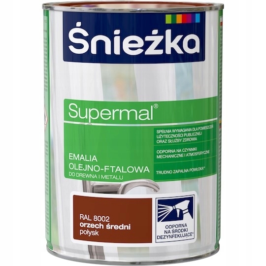 ŚNIEŻKA EMALIA OLEJNO-FTALOWA ORZECH ŚREDNI 0,8 L