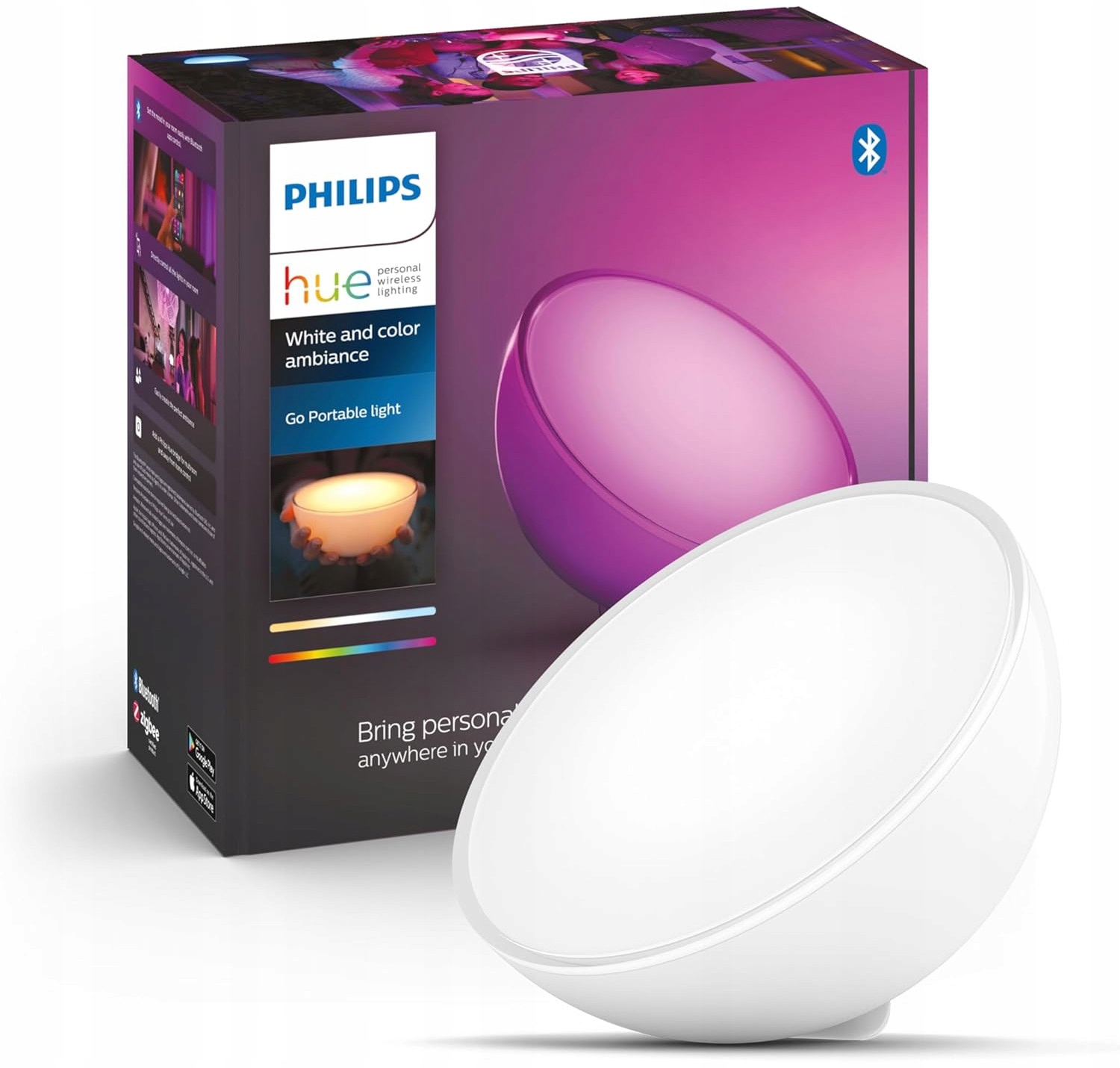 Lampka biurkowa stołowa Philips Hue Go v2 Portable biała Led Rgb przenośna