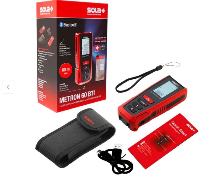 Digitální laserový dálkoměr 60 m s Bluetooth připojením Sola Metron 60 Bti