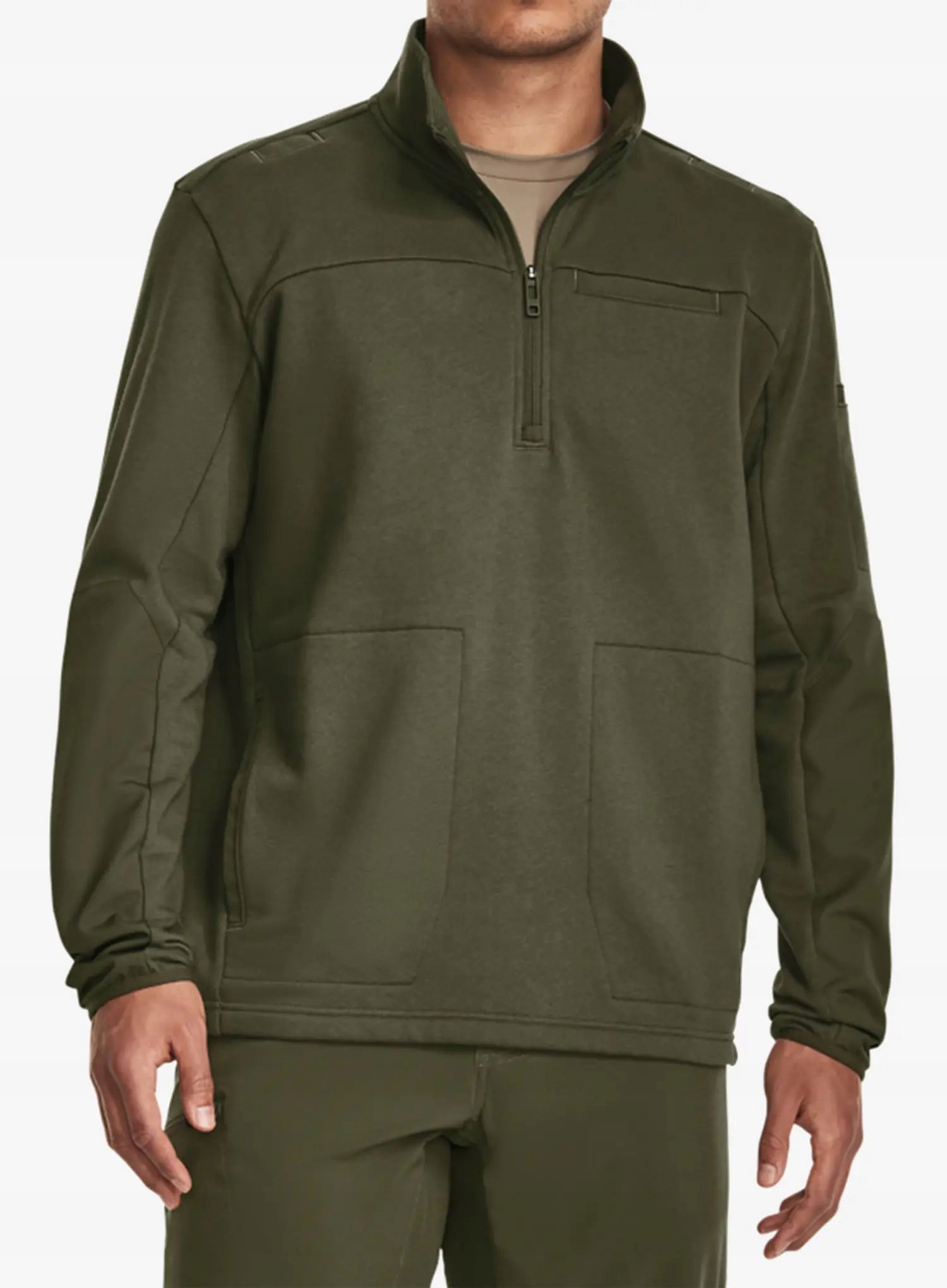 Mikina s 1/2 zipem Under Armour Tac Rival Job Fleece tmavě zelená XL