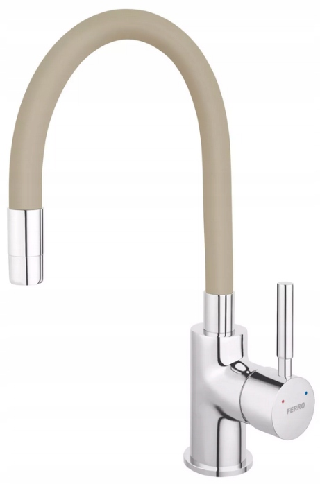 Ferro Bateria kuchenna Zumba , Beżowa, stojąca, elastyczna wylewka.