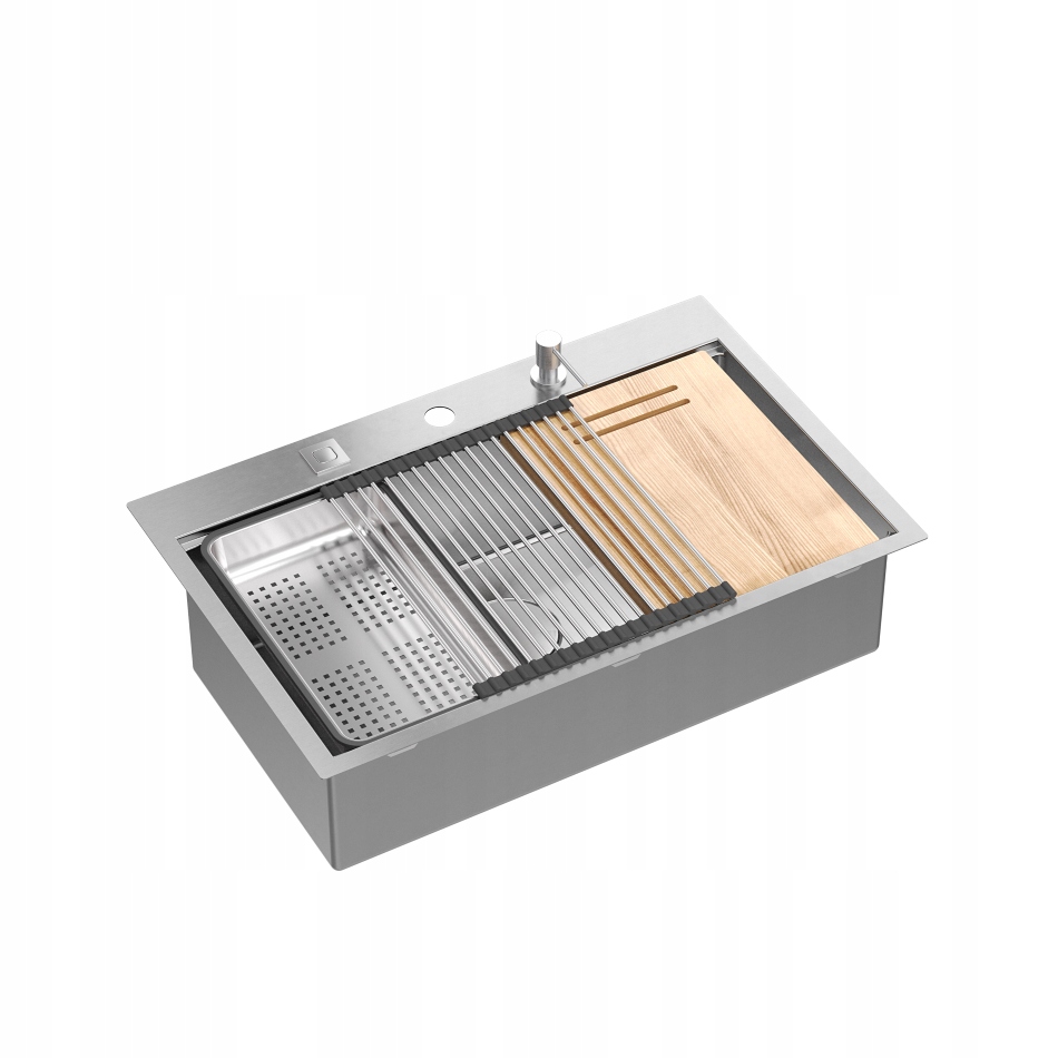 Quadron Burt Drez 1-komorový 76x50x22 cm Oceľ Sifón Dávkovač Qmata