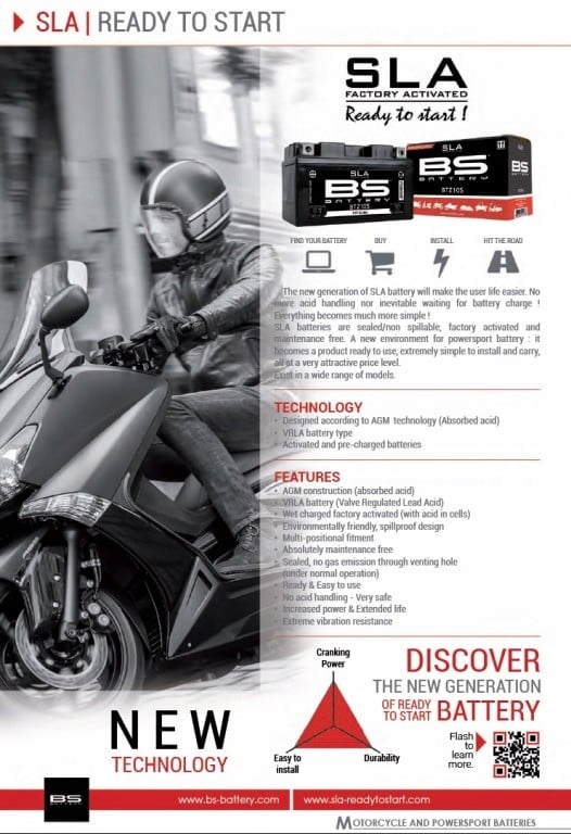 Továrni aktivovaná motocyklová batéria Bs -battery BTX20HL (fa) (YTX20HL (fa)