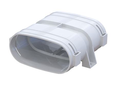 Mufa Łącznik Złączka Kanałów - Rekuperacja - System Owalny FLAT 52x117mm