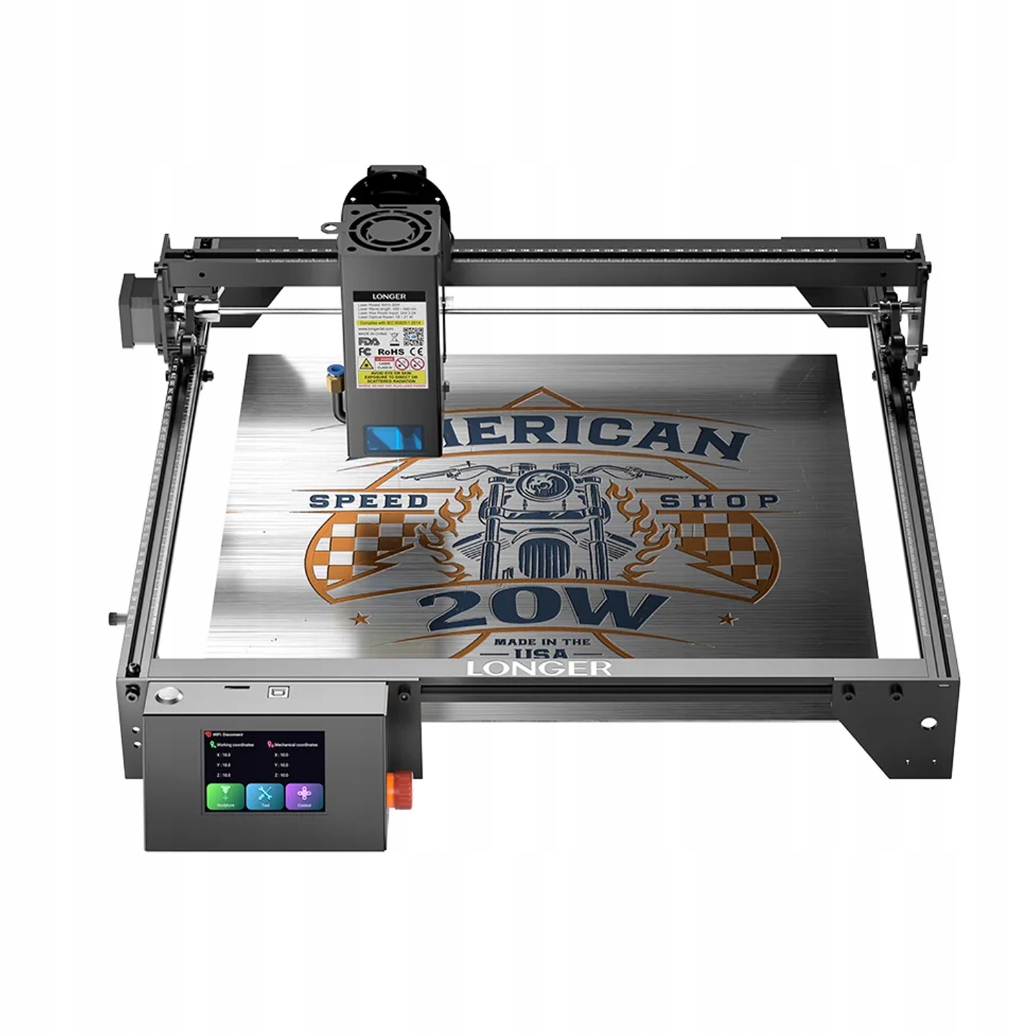 Longer Grawer laserowy Ray5 20W 32 bit 375 x 375mm Usb karta Tf Wifi