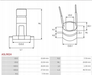 Komutator alternatora ASL9025 Producent części AS-PL