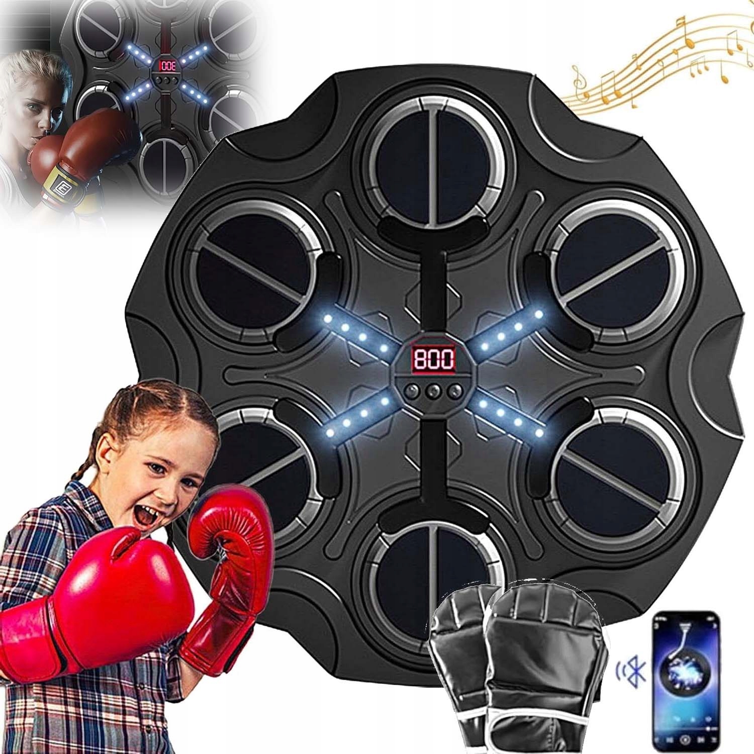 Maszyna Dla Dzieci Do Boksu Bokserska Treningowy Music Bluetooth Prezenty