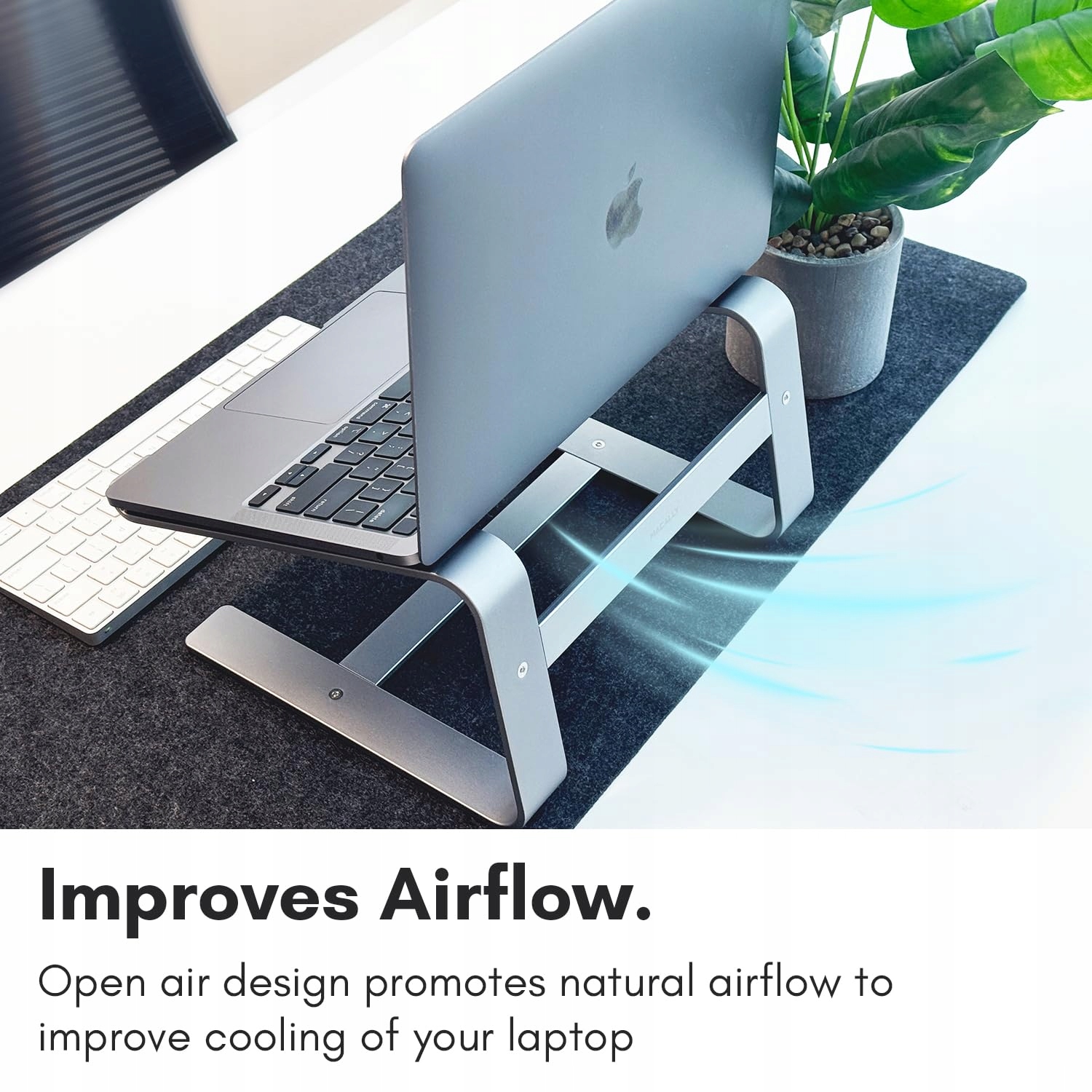 MACALLY ALUMINIOWY STOJAK NA LAPTOPA DO BIURKA UNIWERSALNY 25-44 CM — miniatura 7