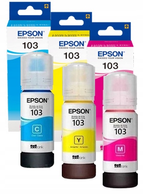 Oryginalne Tusze 103 Zestaw Epson L3156 Komplet Et tuszy oryginalnych kolor