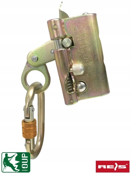 Samosvorné zařízení s ohebnou vodicí lištou a absorbérem energie