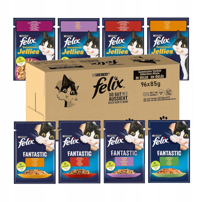 Levně Felix Mokré Krmivo Pro Kočky Mix Venkovské příchutě v želé 96x85 g