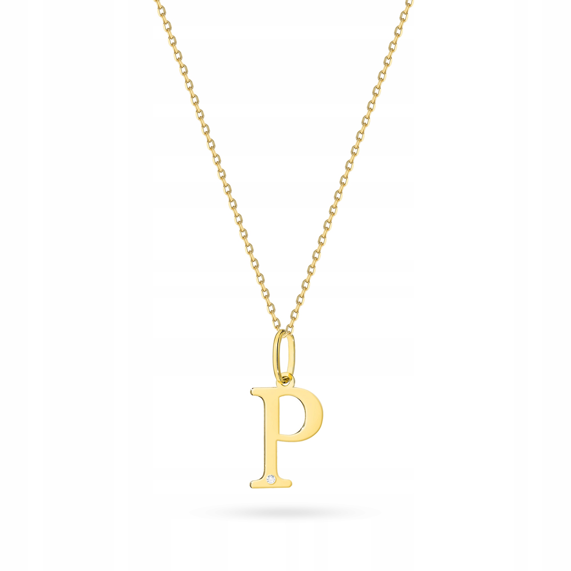 Zlatý Náhrdelník 585 Písmenko P s Briliantem 0,005 ct
