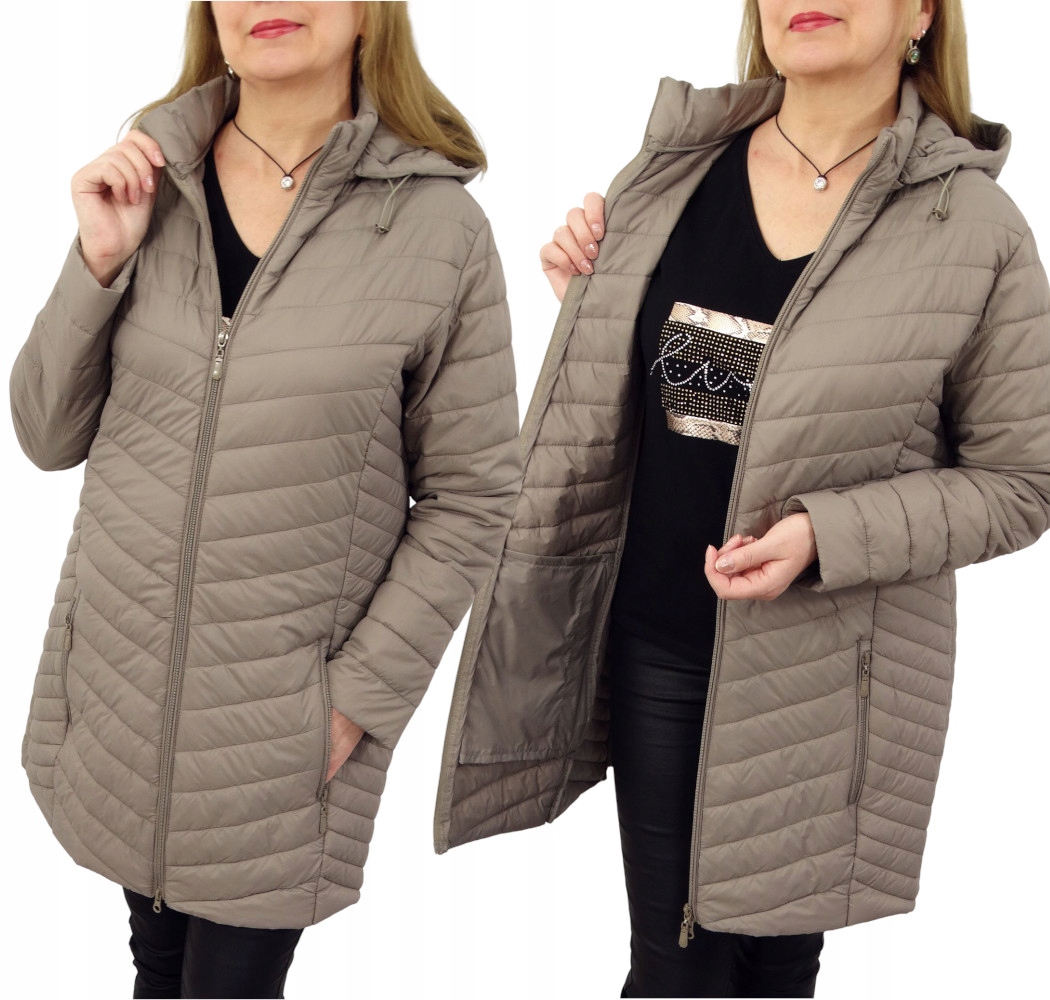 Kurtka Damska Płaszczyk Przejściowy z Odpinanym Kapturem Madison 50 5XL