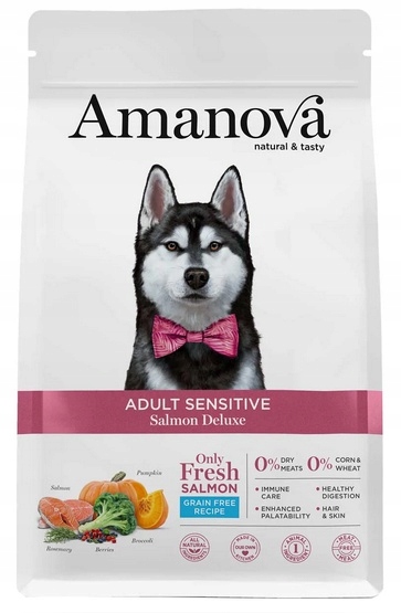 Amanova Dog Adult Sensitive Salmon Deluxe łosoś 10kg
