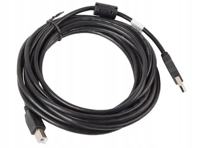 Kabel drukarkowy 5M USB 2.0 AM-BM Ferryt czarny