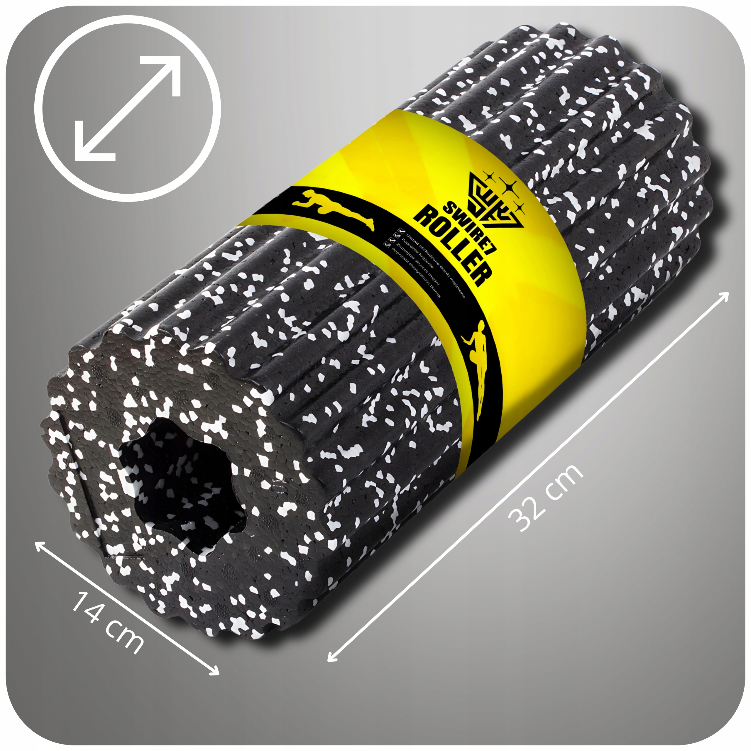 ROLLER DO MASAŻU Z WYPUSTKAMI DO ĆWICZEŃ WAŁEK CROSSFIT MASAŻER SWIRE7 Twardość twarde