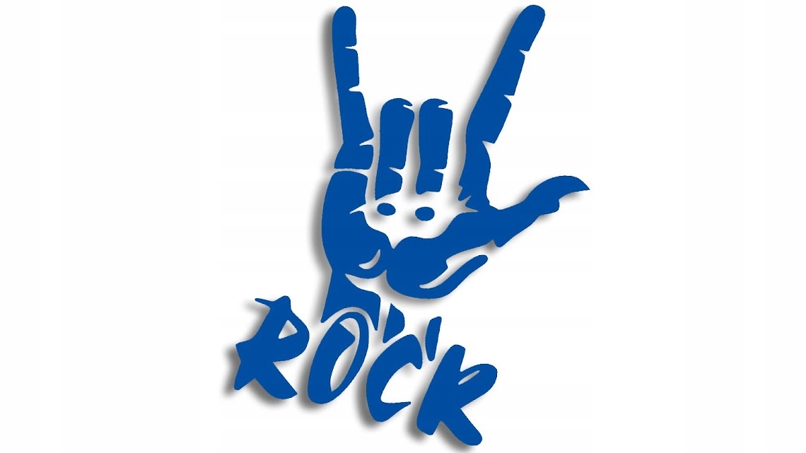 

Wycinana naklejka Rock devil horns niebieska