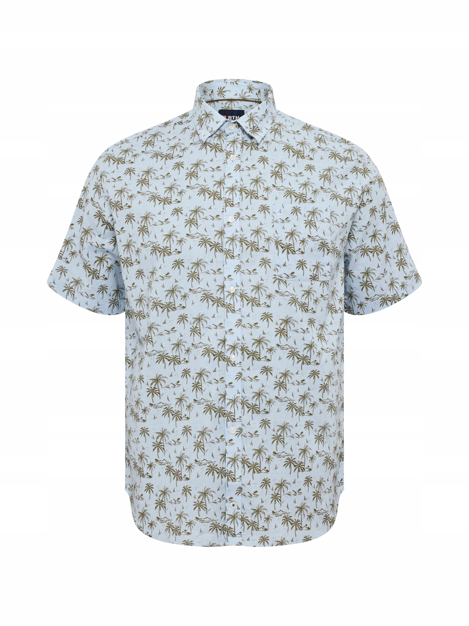 North 56°4 Velké Rozměry Lněná Havajská Košile 4XL 158 cm